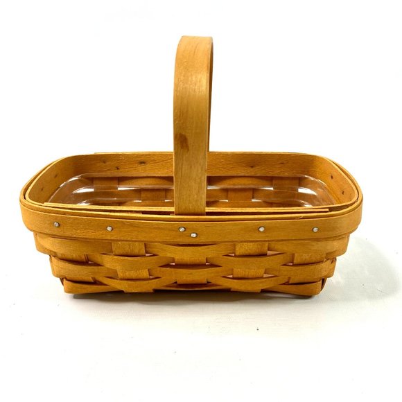 Bundle of 4 Vintage 90s Y2K Longaberger Baskets Woven Maple Wood Round Square - Picture 6 of 10